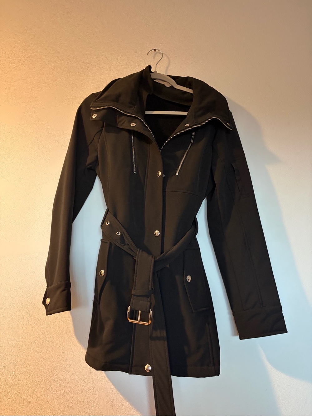 Michael Kors Black Belted Trench Coat